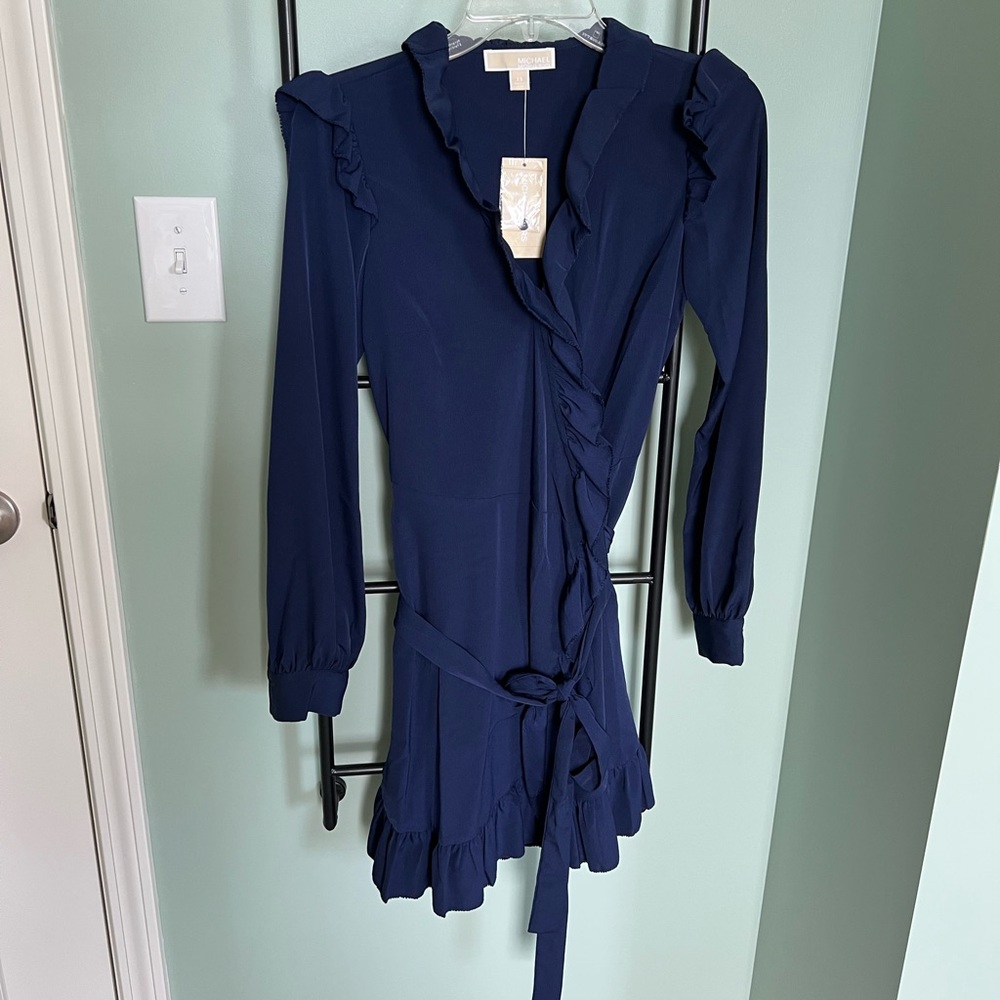 Michael Kors Navy Wrap Dress